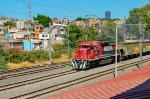 FXE SD40-2 leading a train